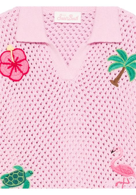 Polo con applicazione SAINT BARTH | PIX0002 PIXIE JR03562L LACE TROPICAL 2177 PATC